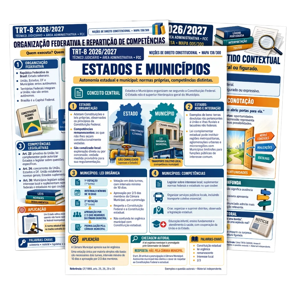 Páginas ilustradas do material TRT-8 organizadas em conjunto